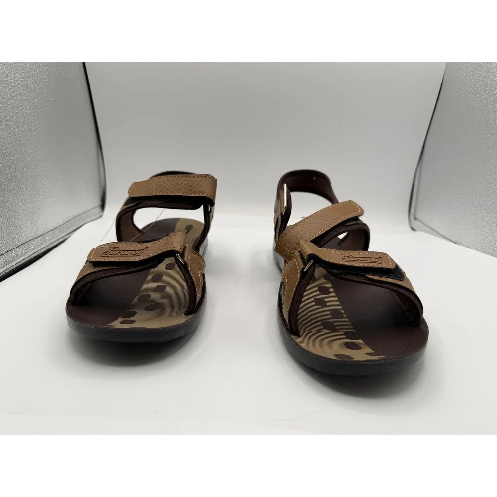 Paragon Tan Floater Sandals Mens 9 Brown Adjustable Strap Sporty Casual 8885 NEW